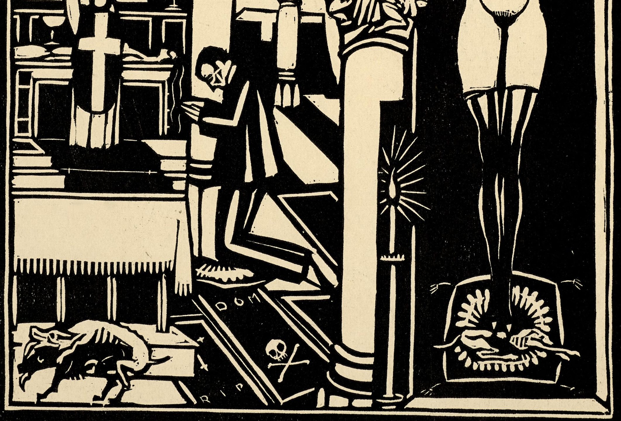 Henri van STRATEN (1892-1944) La Dormeuse, 1921 (Bl. 3, Mappe „La Dormeuse (Die Schlafende)“, Éditions LUMIÈRE, Antwerpen 1921) Linolschnitt, 15 × 13,4 cm Inv.-Nr. K 4265 G ©Kulturhistorisches Museum Rostock