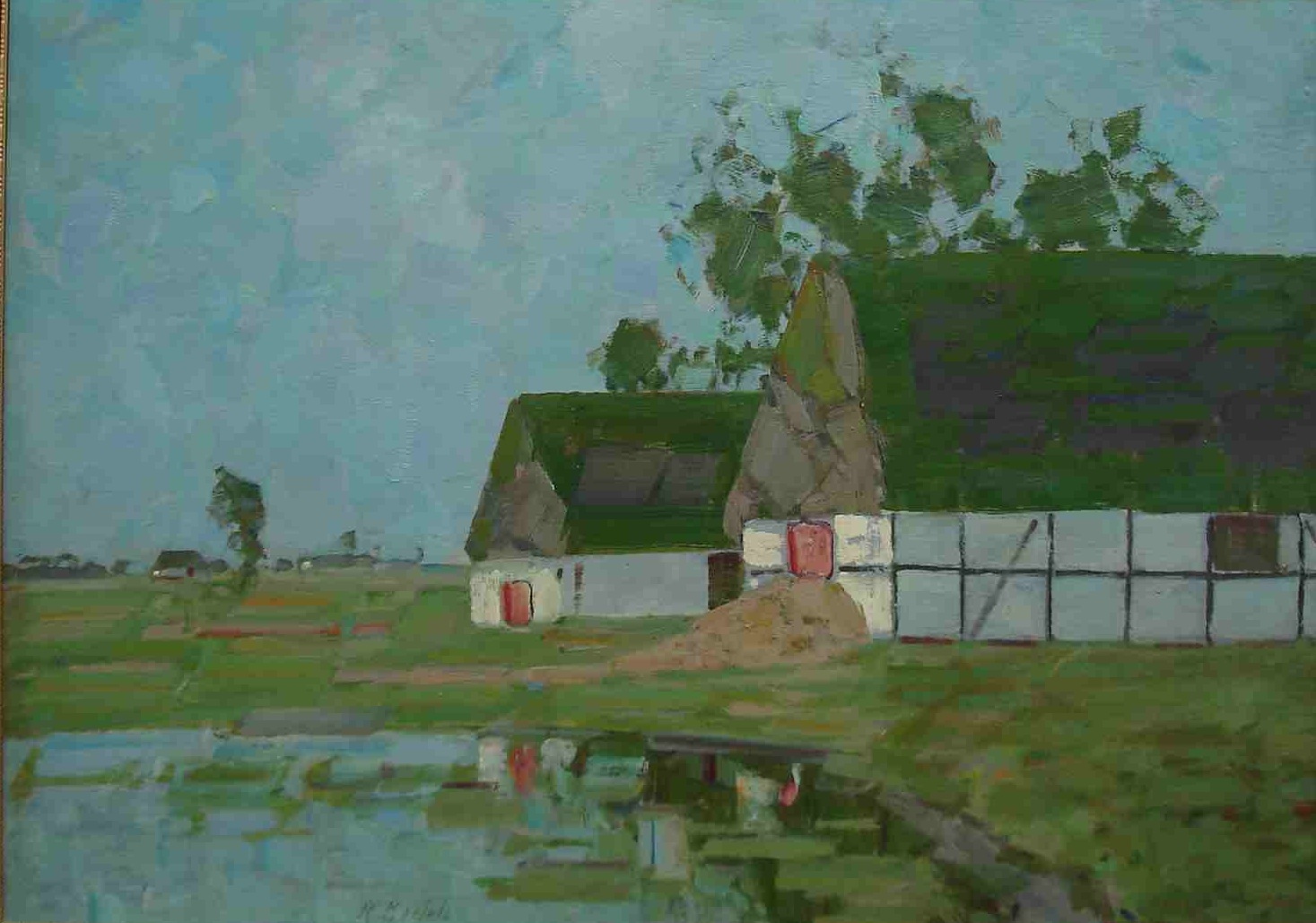 Bartels, Rudolf (1872-1943) Landschaft mit Bauernhäusern, um 1912 Öl auf Pappe, 71,0 x 98,0 cm © Kulturhistorisches Museum Rostock | Inv.-Nr. M 947